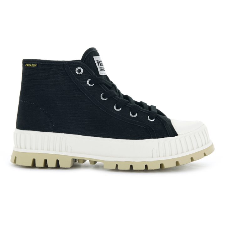 Baskets Palladium Pallashock Mid OG High Tops Femme Noir | FR PLW873U